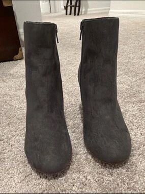 Steve Madden Gray Suede Ankle Booties with Side Zip